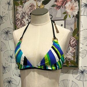Trina Turk 8 Striped Halter Bikini Top